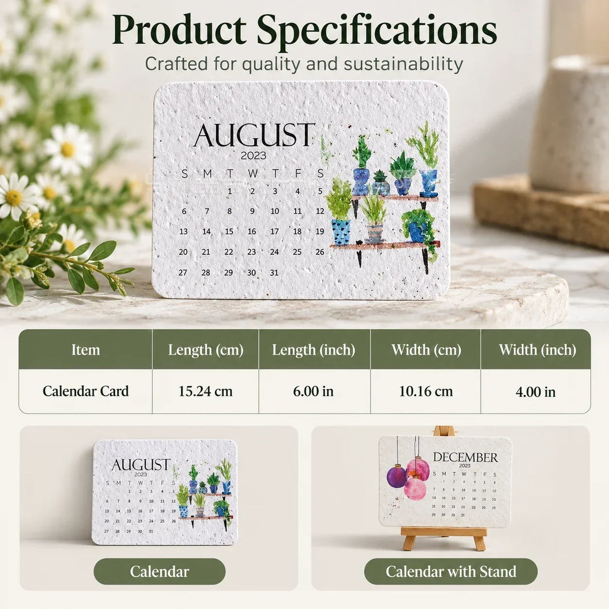 🌱Eco-Friendly Plantable “Timeless” Seed Calendar