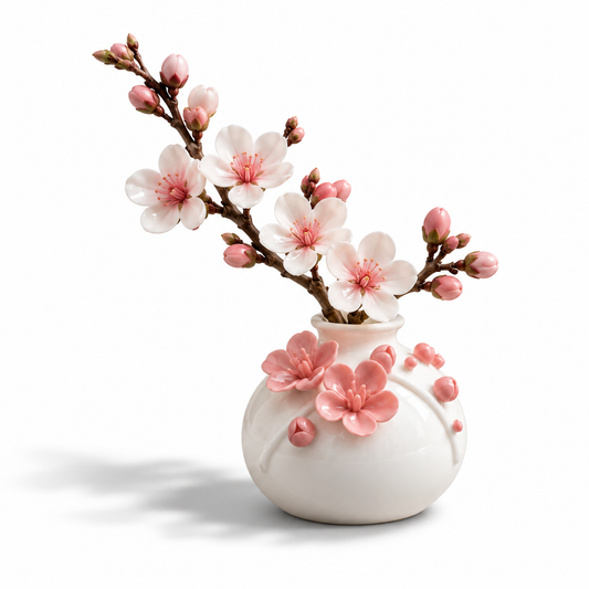 Hand-Pinched Floral Mini Ceramic Decorative Vase